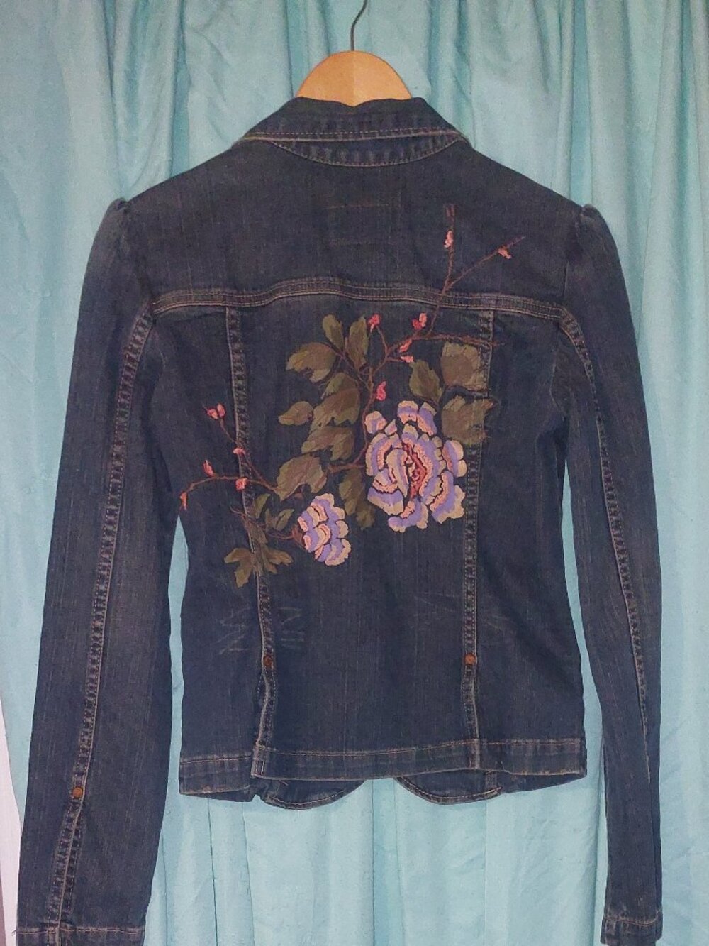 Calvin Klein Floral Denim Jacket Small